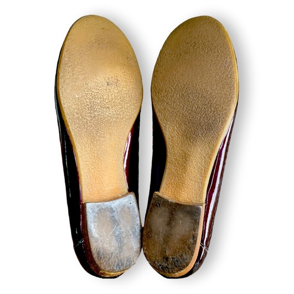 Circa Joan & David Burgundy Patent Leather Shoes Loafers Shiny Wine Flats Size 9 - Picture 6 of 6